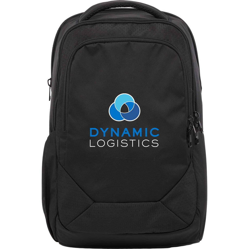 Olympus Recycled Laptop Backpack, 15 Inch Transfer - Black - Front