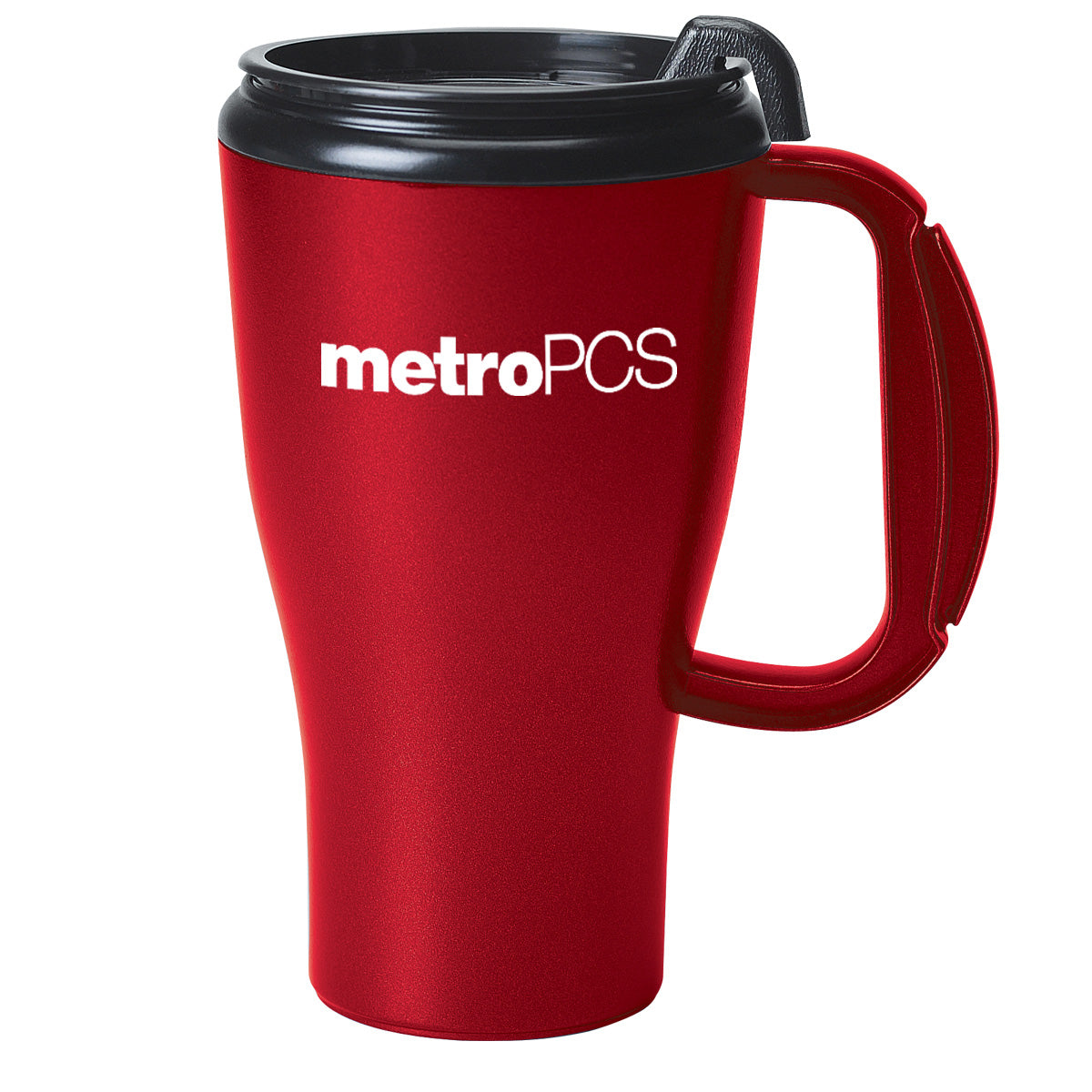 Omega Mug with Slider Lid, 16 oz - Red - Silk Screen