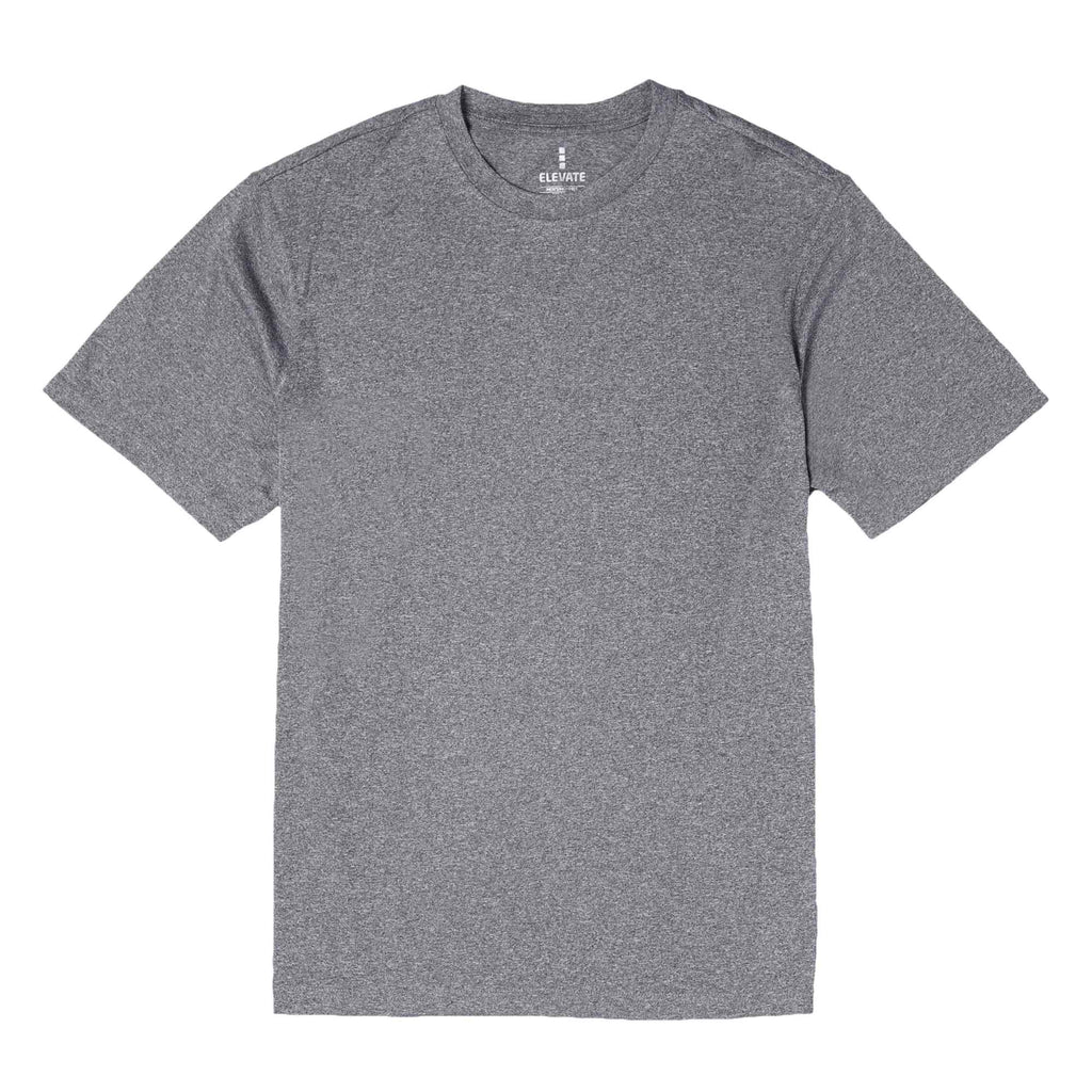 Omi Performance Tech Tee for Men Embroidery - Heather Charcoal - Front Flat 2