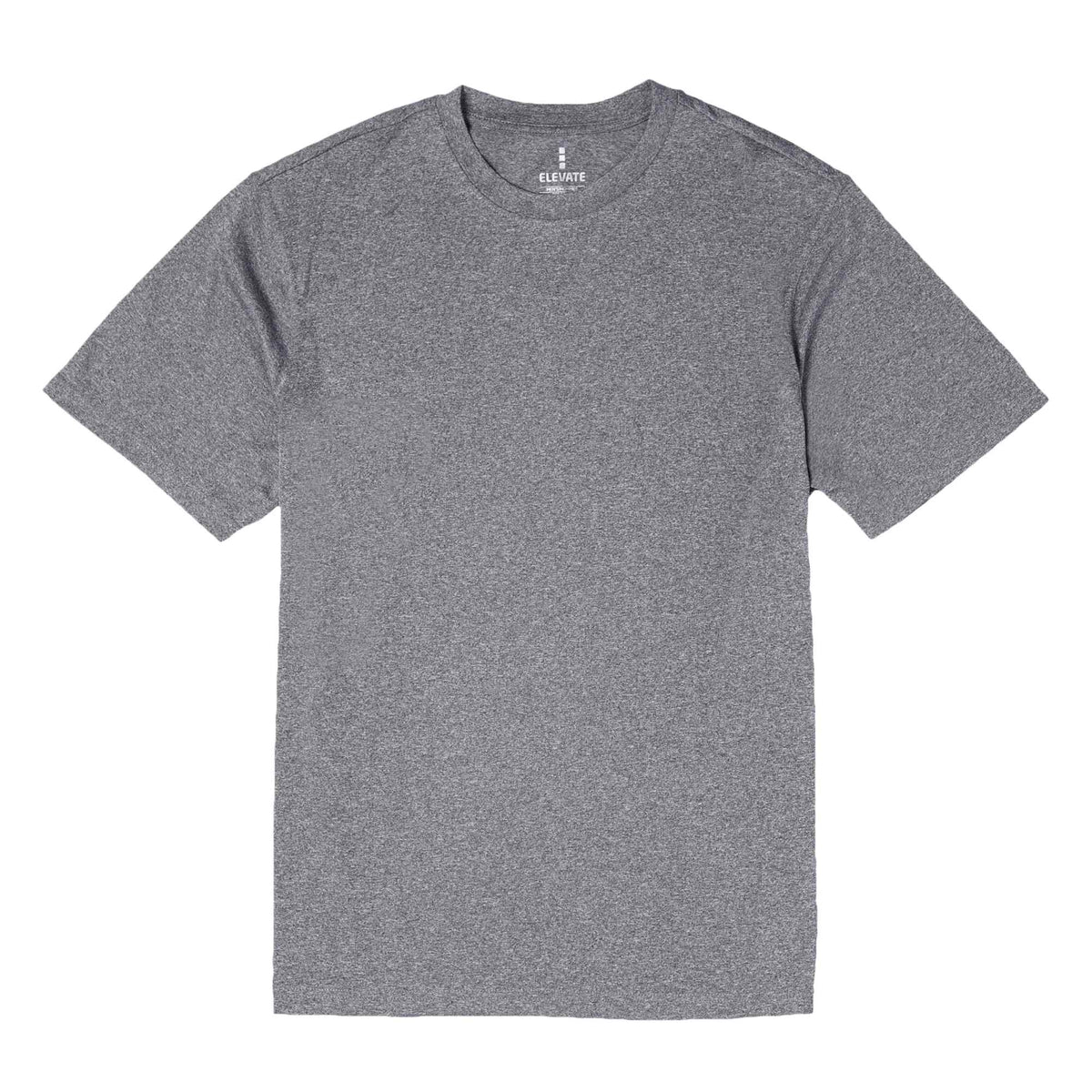 Omi Performance Tech Tee for Men Embroidery - Heather Charcoal - Front Flat 2