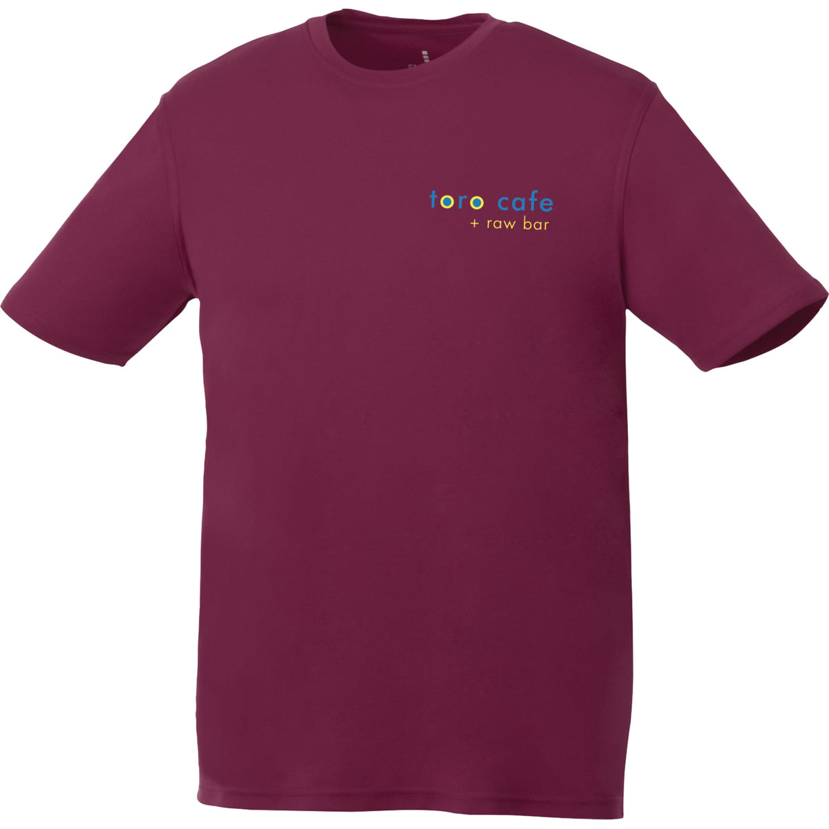 Omi Performance Tech Tee for Men Embroidery - Maroon - Flat