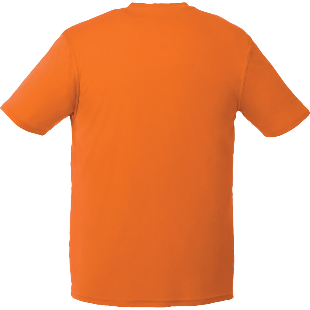Omi Performance Tech Tee for Men Embroidery - Orange - Back Flat