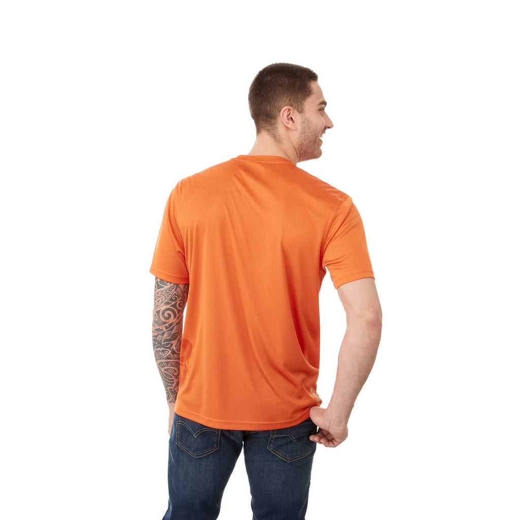 Omi Performance Tech Tee for Men Embroidery - Orange - Back On Model