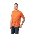 Omi Performance Tech Tee for Men Embroidery - Orange - On Model