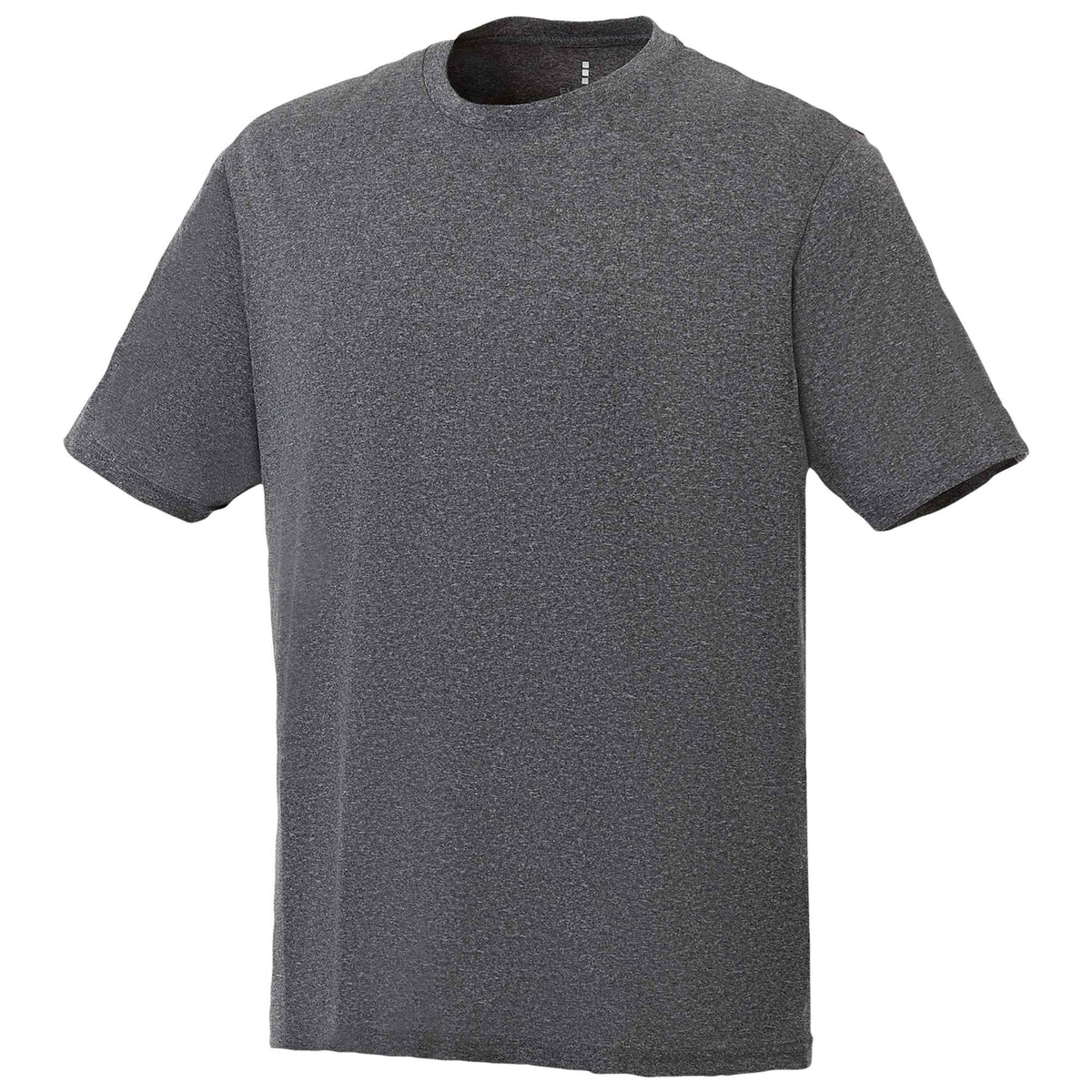 Omi Performance Tech Tee for Men Laser Engraving - Heather Charcoal - Front Flat