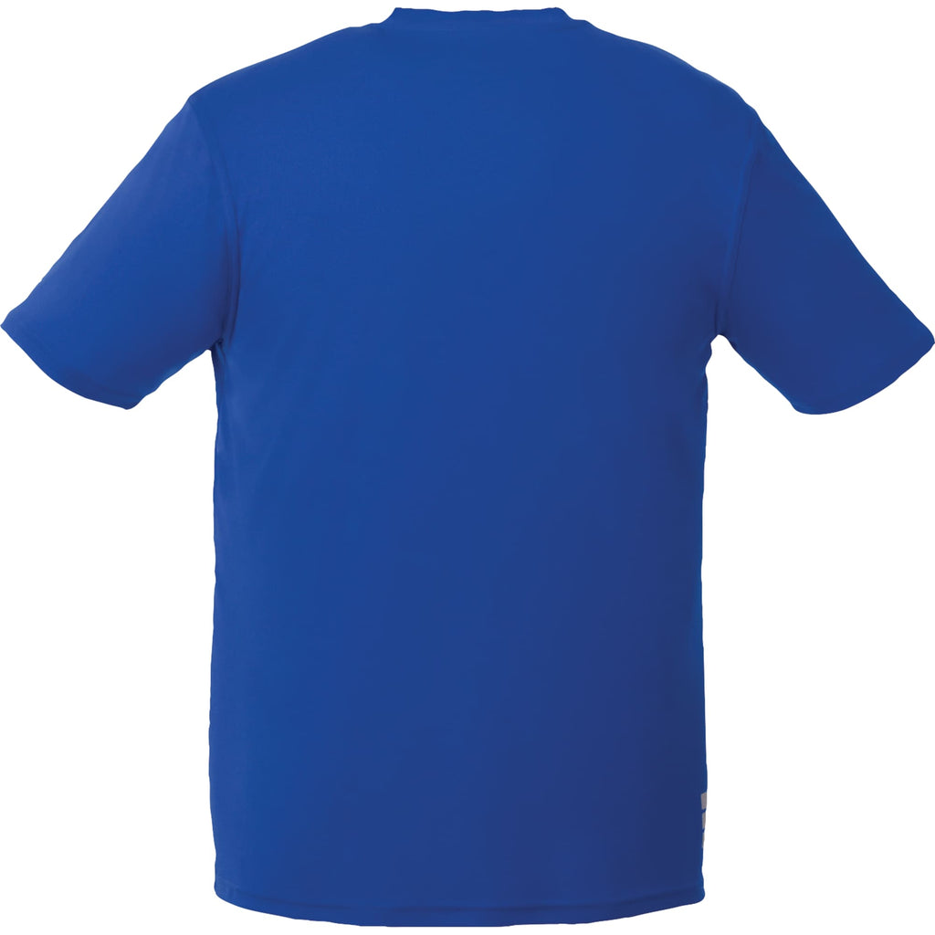 Omi Performance Tech Tee for Men Laser Engraving - New Royal - Back Flat