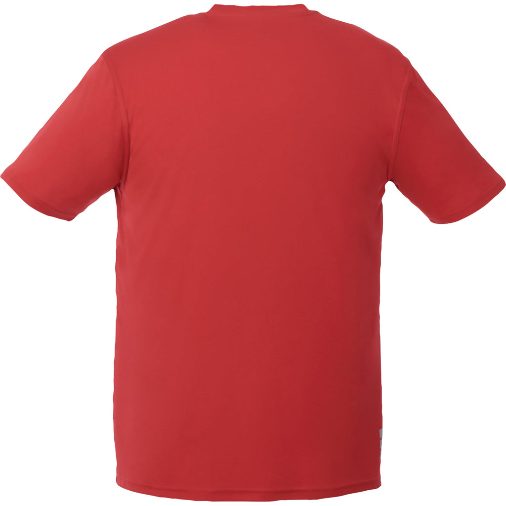 Omi Performance Tech Tee for Men Laser Engraving - Team Red - Back Flat