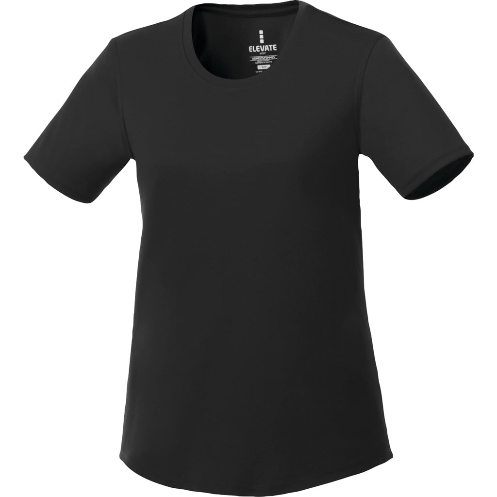 Omi Performance Tech Tee for Women Debossing - Black - Front Flat