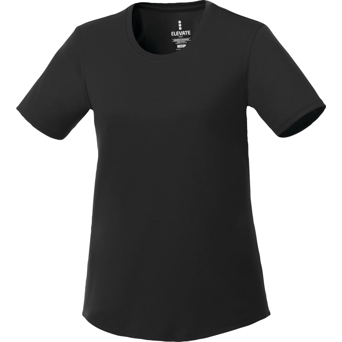 Omi Performance Tech Tee for Women Debossing - Black - Front Flat