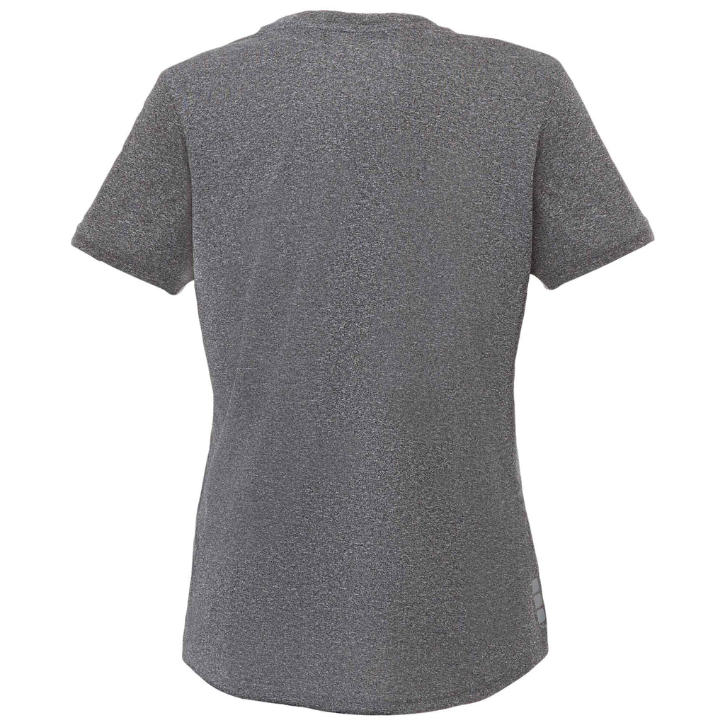 Omi Performance Tech Tee for Women Debossing - Heather Charcoal - Back Flat