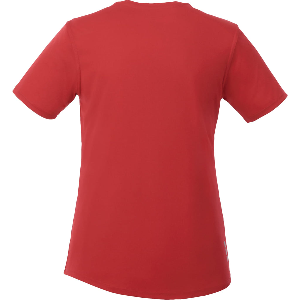 Omi Performance Tech Tee for Women Debossing - Team Red - Back Flat