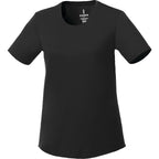 Omi Performance Tech Tee for Women Embroidery - Black - Front Flat