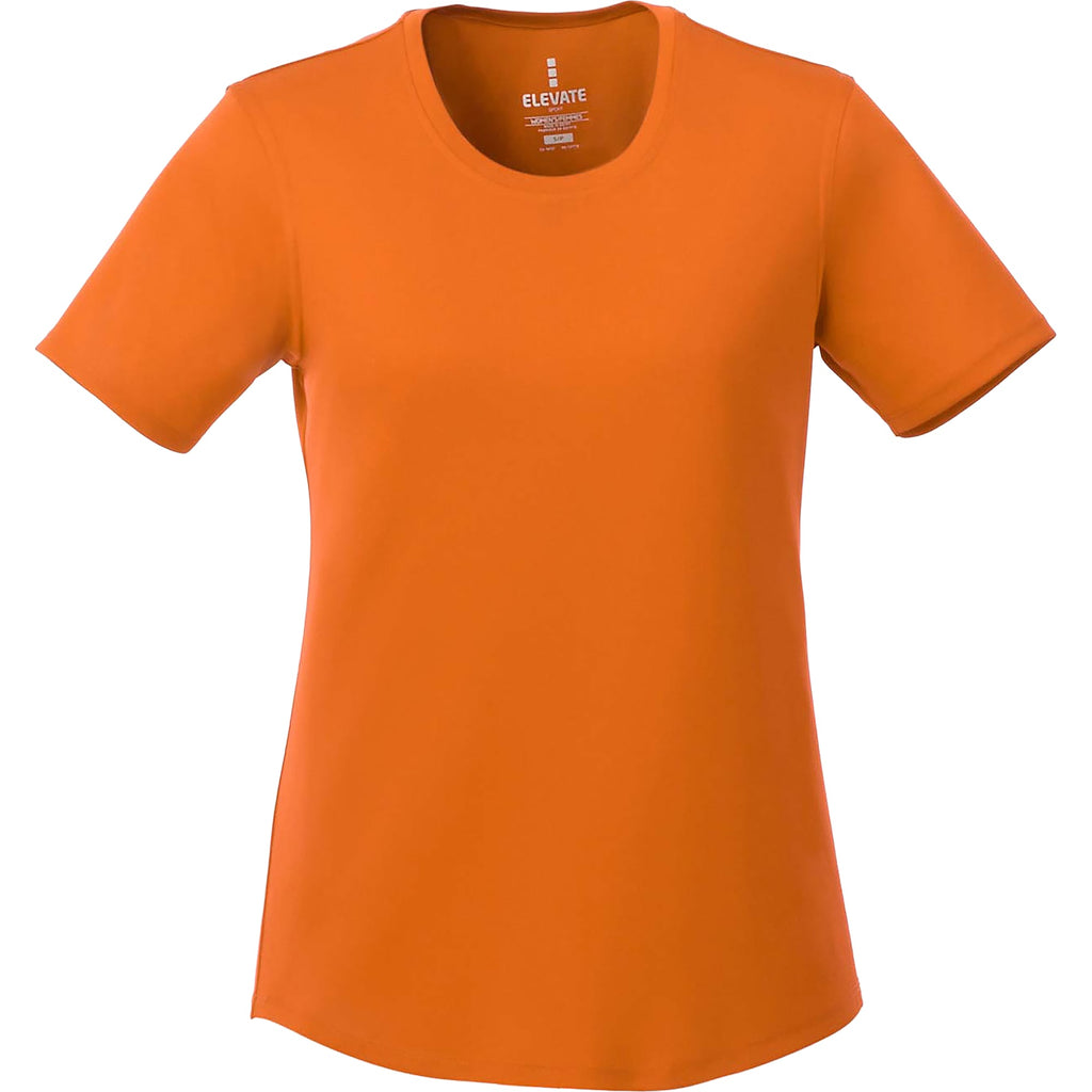 Omi Performance Tech Tee for Women Embroidery - Orange - Front