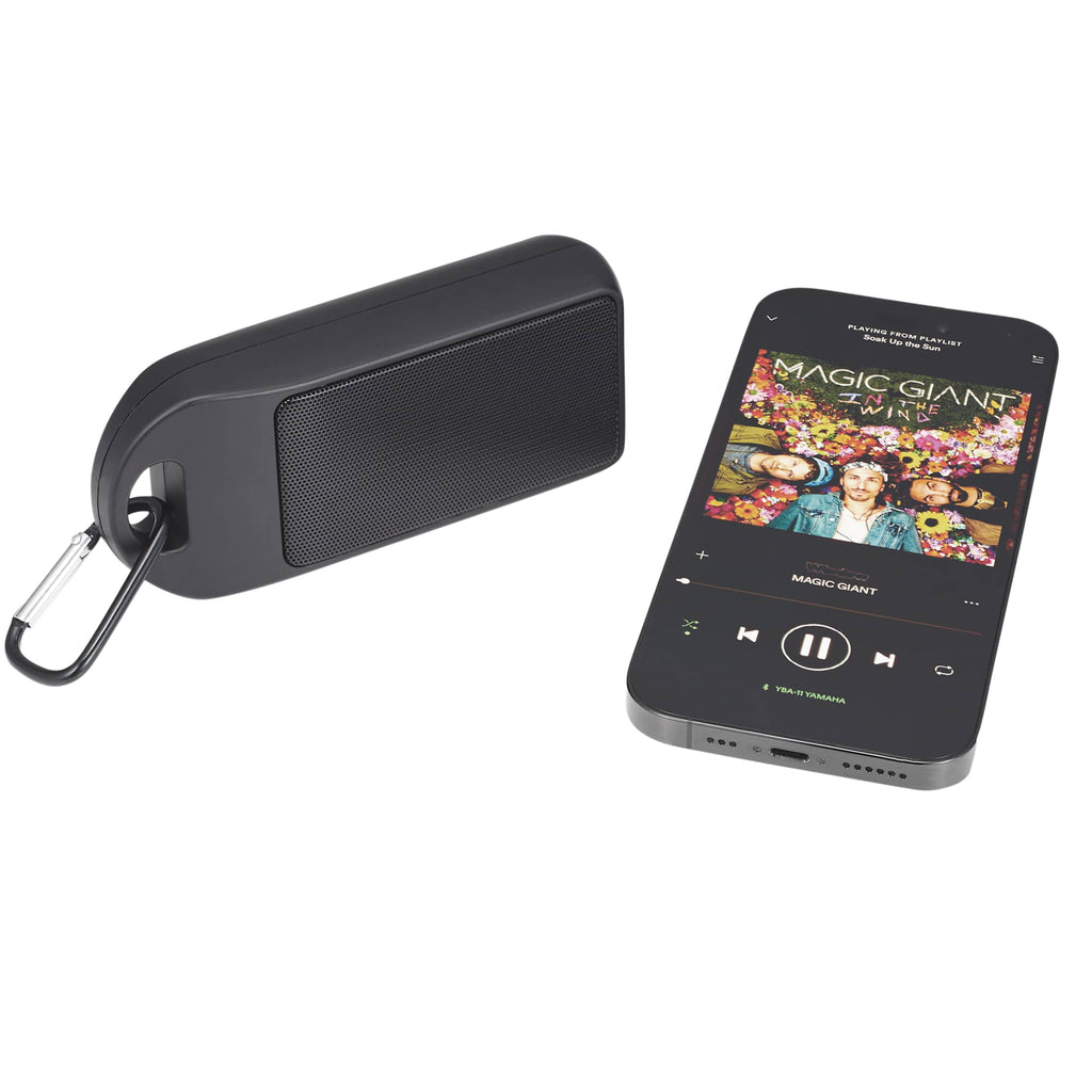 Omni Slim Outdoor Speaker with Carabiner - Black - Music 2