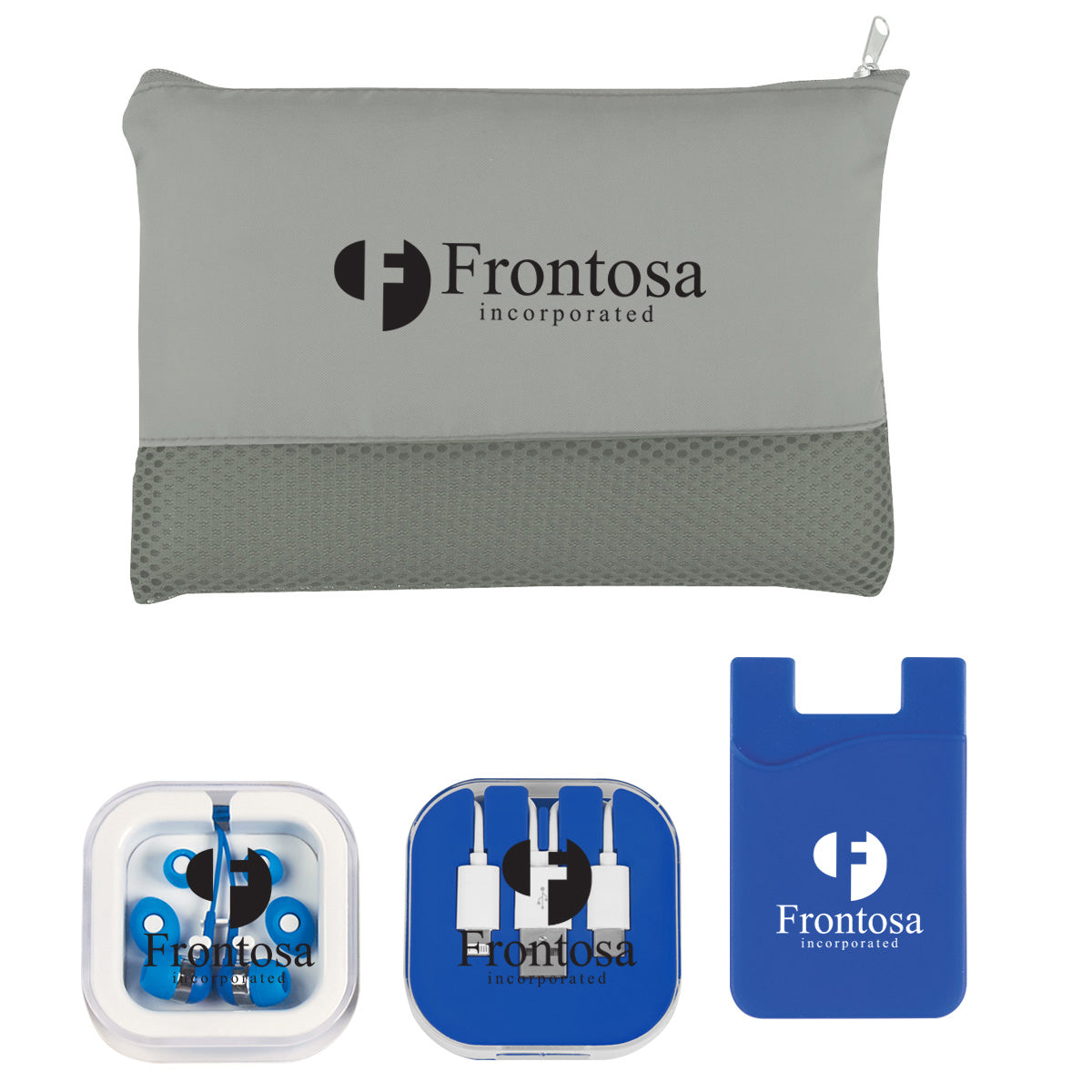 On-the-Go Tech Essentials Kit Full Color - Blue - Silk Screen