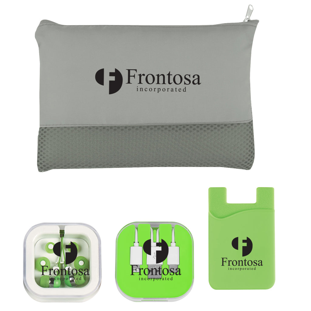 On-the-Go Tech Essentials Kit Full Color - Green - Silk Screen