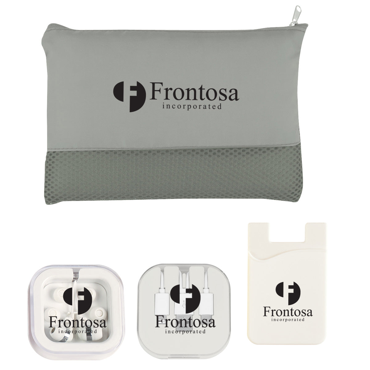 On-the-Go Tech Essentials Kit Full Color - White - Silk Screen