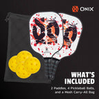 Onix Recruit Composite Pickleball Set with Four Balls - White - Front Detail