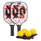 Onix Recruit Composite Pickleball Set with Four Balls - White - Front