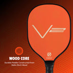 Onix V2 Pickleball Paddle in Baltic Birch Laser Engraving - Orange - Front Detail