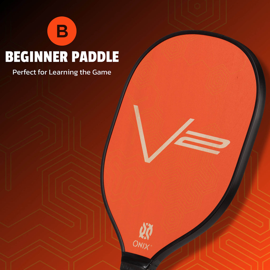 Onix V2 Pickleball Paddle in Baltic Birch Laser Engraving - Orange - Left Angle Detail 4
