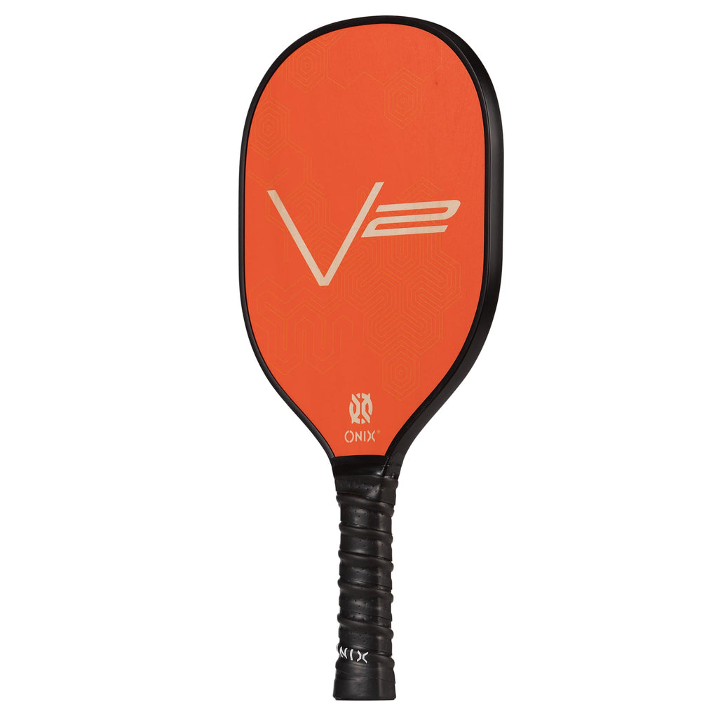 Onix V2 Pickleball Paddle in Baltic Birch Laser Engraving - Orange - Left Angle