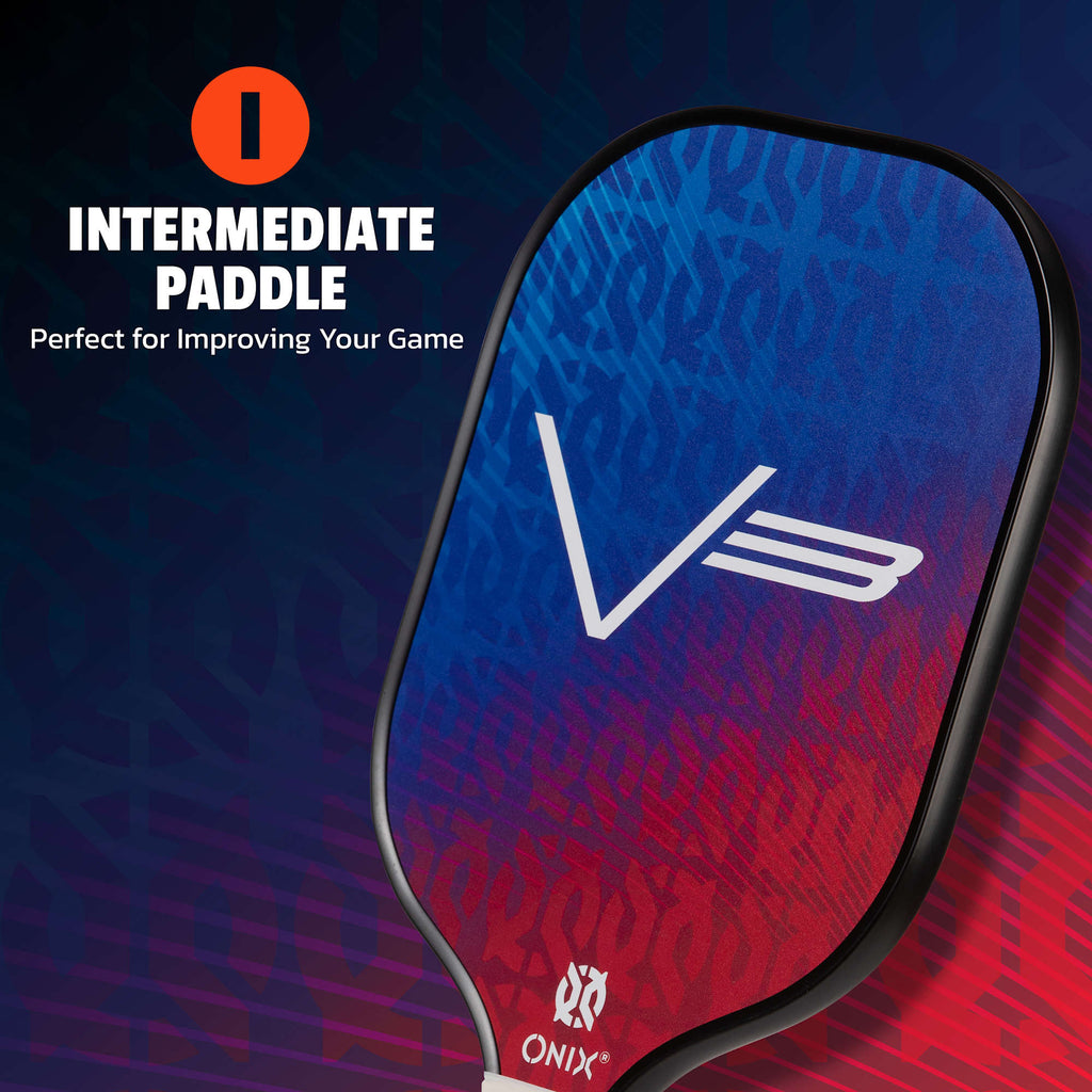 Onix V3 Oversized Pickleball Paddle - Royal - Left Angle Detail 4