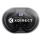 Open Ear Wireless Earbuds with Charging Case - Black - Pad Print