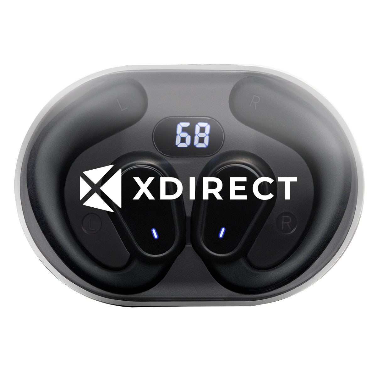 Open Ear Wireless Earbuds with Charging Case - Pad Print