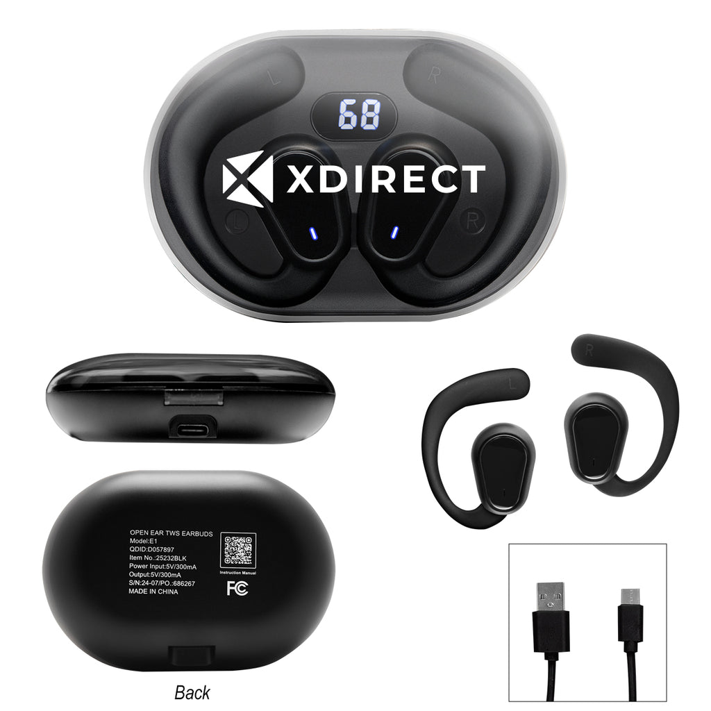 Open Ear Wireless Earbuds with Charging Case
