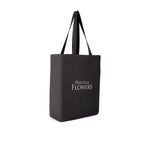 Open Top Cotton Canvas Tote, 9 oz Transfer - Black - View 1