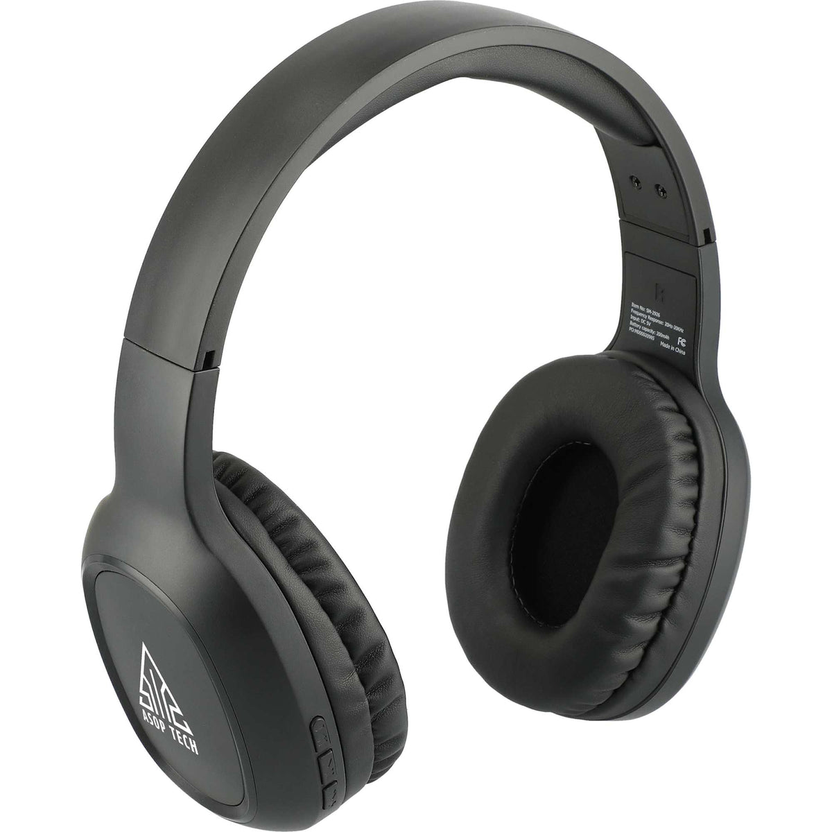 Oppo Wireless Headphones with Built-In Microphone - Black - Angled