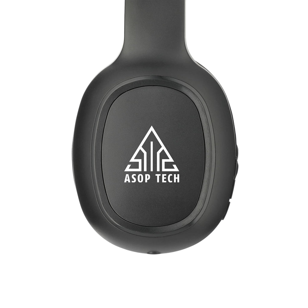 Oppo Wireless Headphones with Built-In Microphone - Black - Side