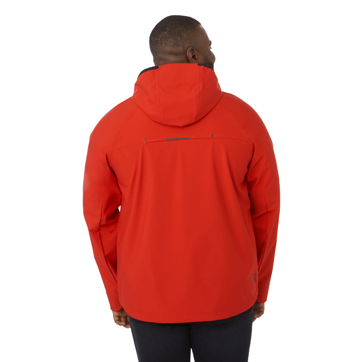 Oracle Waterproof Softshell Jacket with Camo Lining for Men Debossing - Team Red - On Model Back
