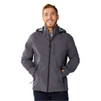Oracle Waterproof Softshell Jacket with Camo Lining for Men Laser Engraving - Grey Storm - Front On Model