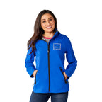 Oracle Waterproof Softshell Jacket with Camo Lining for Women Debossing - Grey Storm - Front On Model