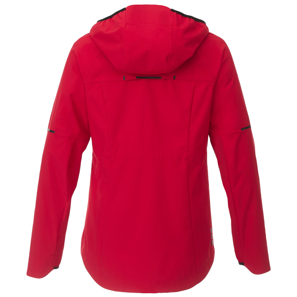 Oracle Waterproof Softshell Jacket with Camo Lining for Women Debossing - Team Red - Back Flat