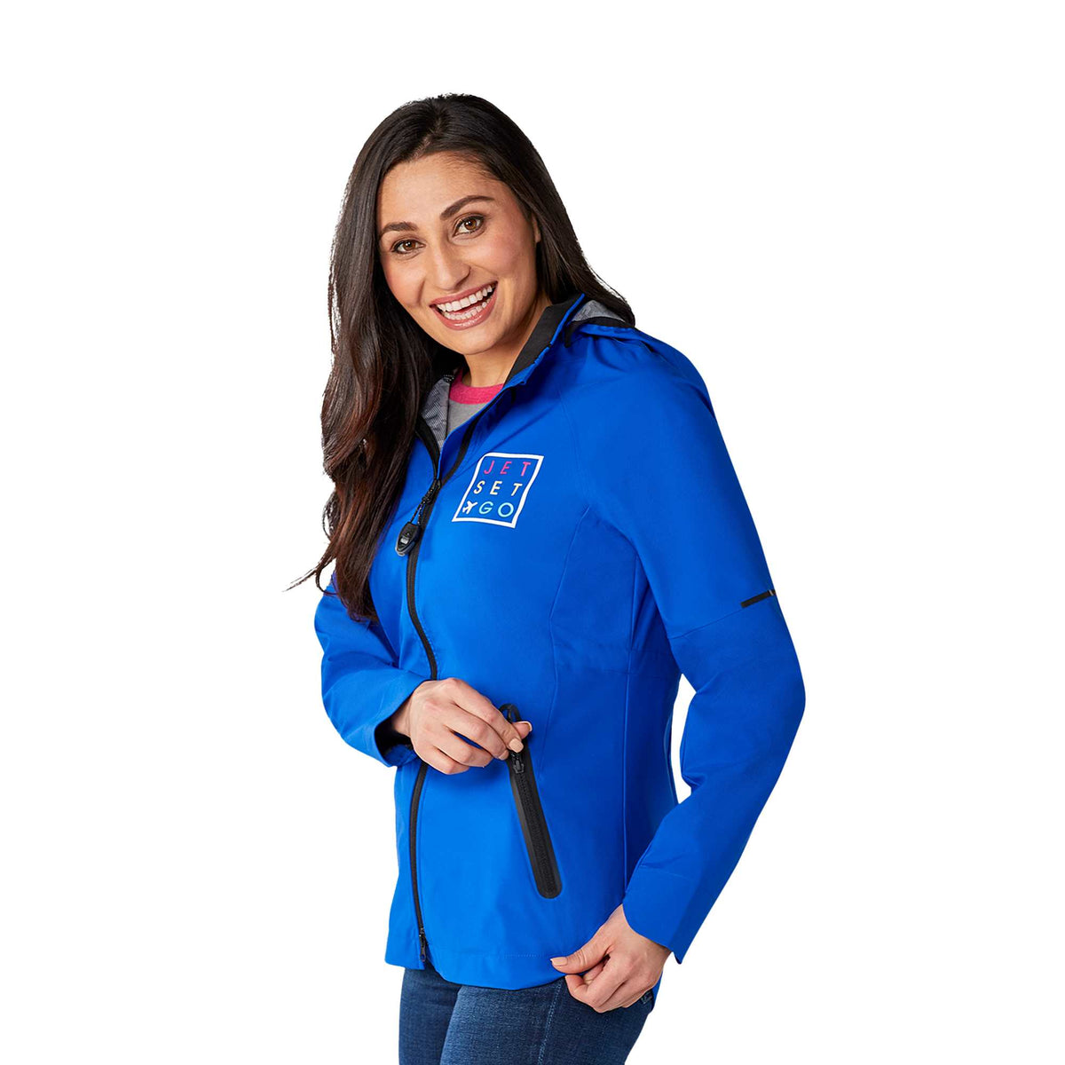 Oracle Waterproof Softshell Jacket with Camo Lining for Women Embroidery - New Royal - Front Flat