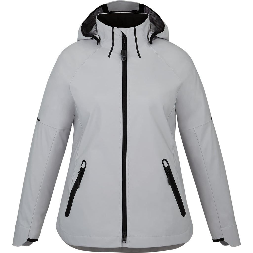 Oracle Waterproof Softshell Jacket with Camo Lining for Women Laser Engraving - Silver - Front