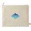 Organic Cotton Flat Zip Pouch, 8 oz Embroidery - Natural - Front