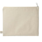 Organic Cotton Flat Zip Pouch, 8 oz - Natural - Back