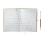 Organic Cotton Notebook with Recycled Pen, 5 x 7 Inches Full Color - Natural - Front 2