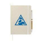 Organic Cotton Notebook with Recycled Pen, 5 x 7 Inches Full Color - Natural - Front