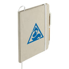 Organic Cotton Notebook with Recycled Pen, 5 x 7 Inches Full Color - Natural - Right Angle