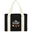 Organic Cotton Shopper Tote with Contrast Handles, 12 oz Transfer - Black - Front