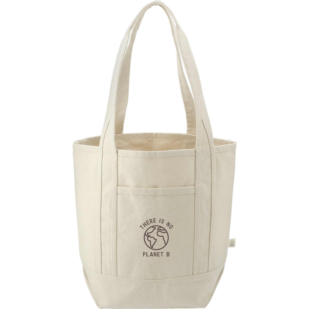 Organic Cotton Tote with Slash Pocket, 14 oz - Natural - Front