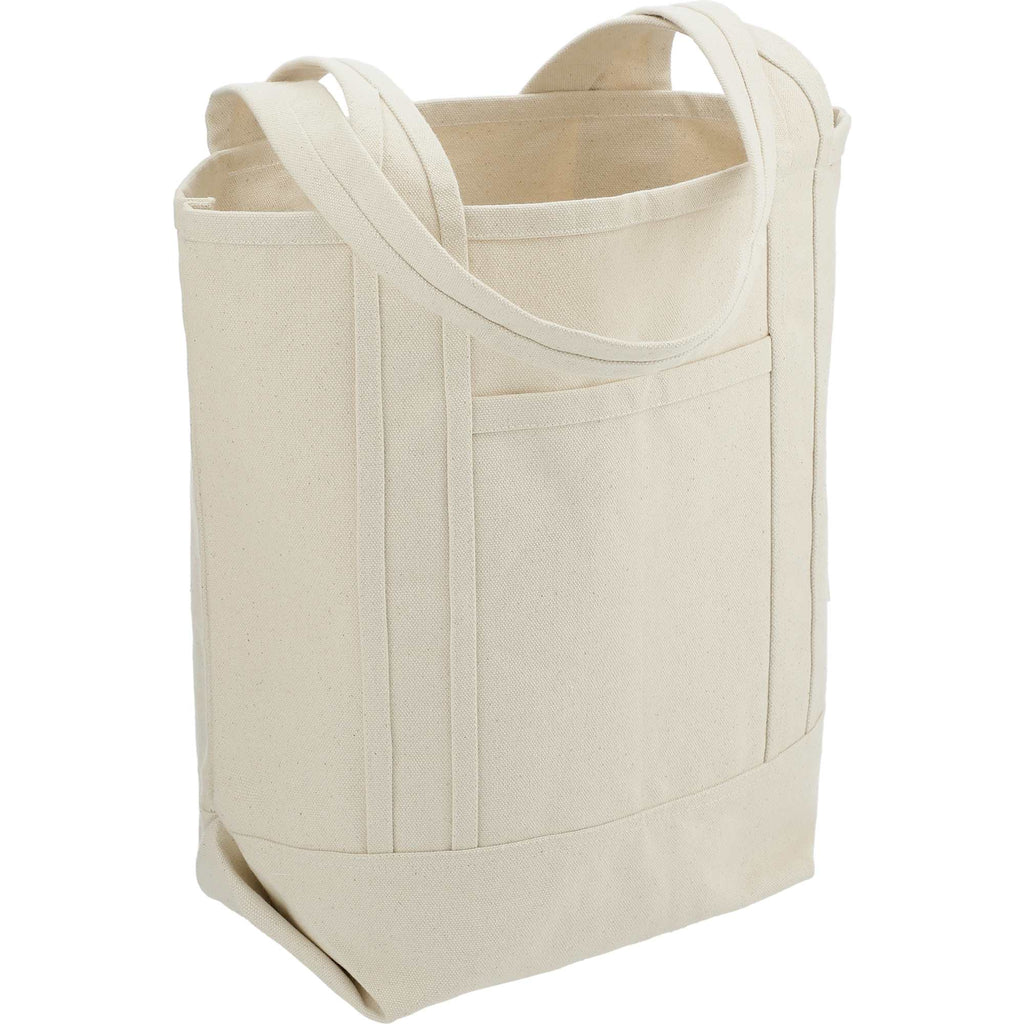 Organic Cotton Tote with Slash Pocket, 14 oz - Natural - Right Angle 3