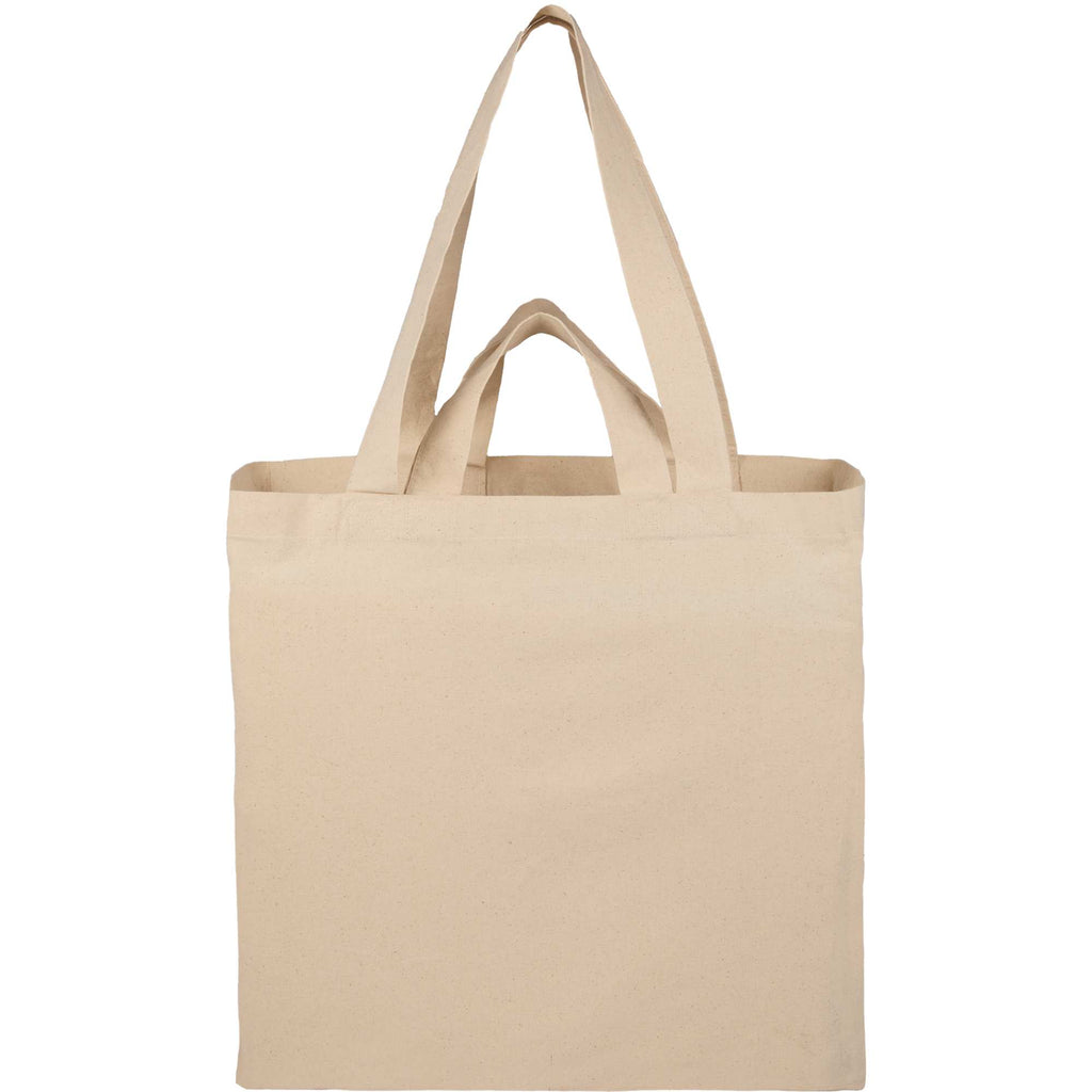 Organic Cotton Tote with Two Handle Lengths, 6 oz Full Color - Natural - Back