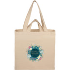 Organic Cotton Tote with Two Handle Lengths, 6 oz Full Color - Natural - Front