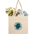 Organic Cotton Tote with Two Handle Lengths, 6 oz Full Color - Natural - Propped
